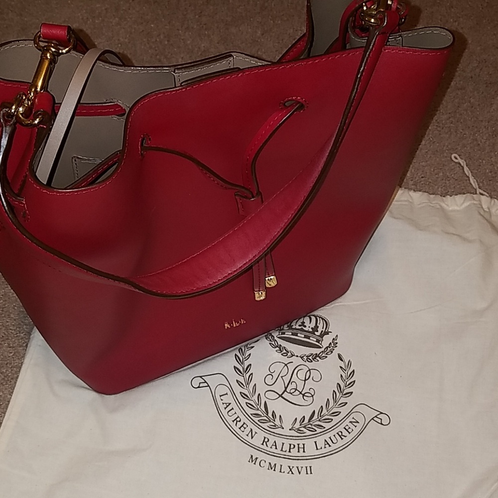 Ralph Lauren Debby drawstring medium leath